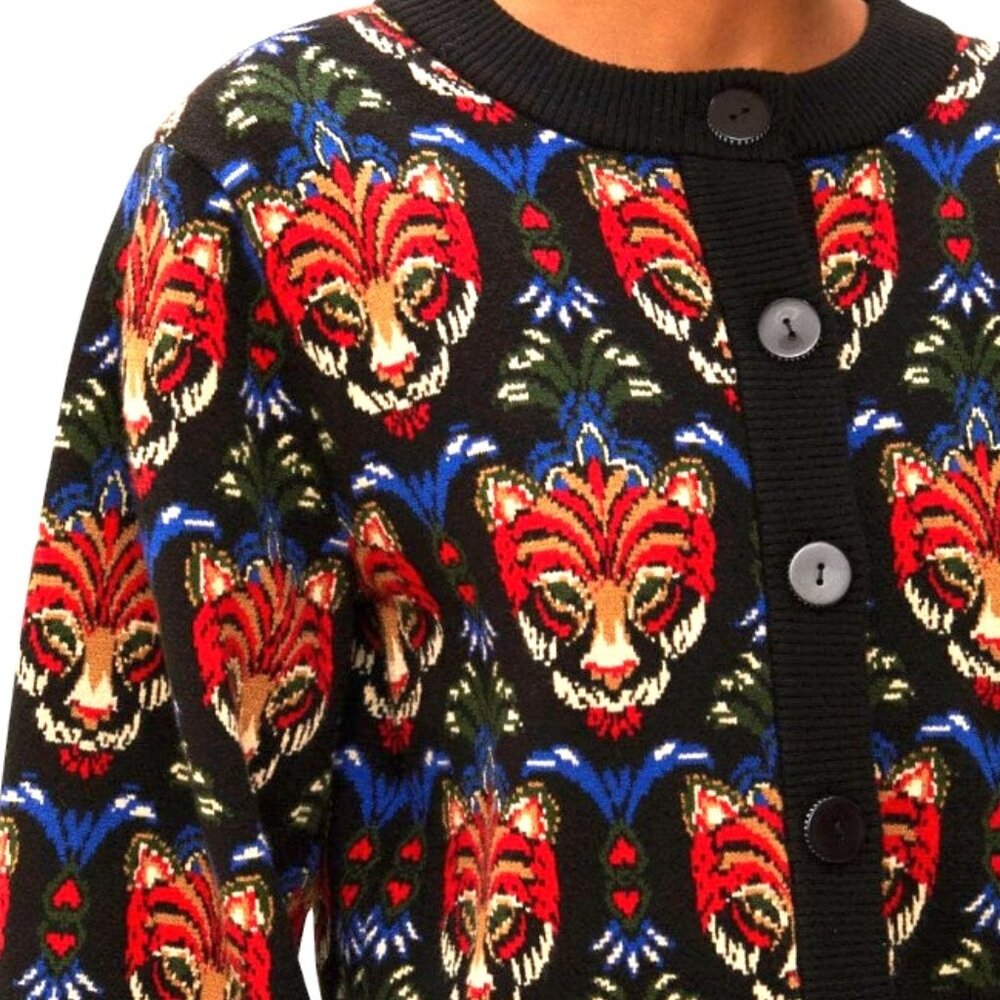 FARM Rio Black Boho Panther Cardigan - Picture 3 of 16